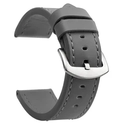 Vintage Leather Watch Band - Fashion Sport Strap - 22mm watch band (Gray)