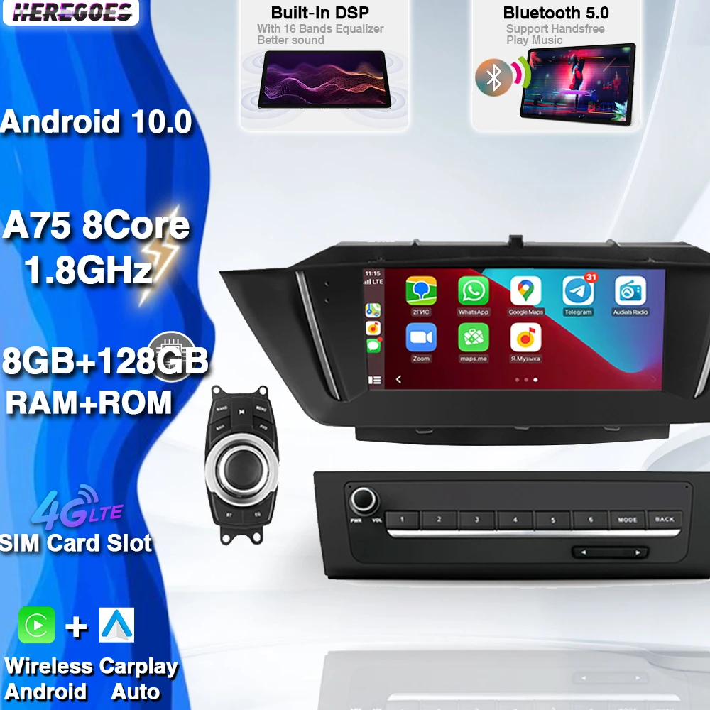 

Автомобильный мультимедийный плеер Carplay DSP Android 10 для BMW X1 E84 2009 - 2013 GPS Радио стерео Wifi Bluetooth 8G + 128 Гб 8 ядер