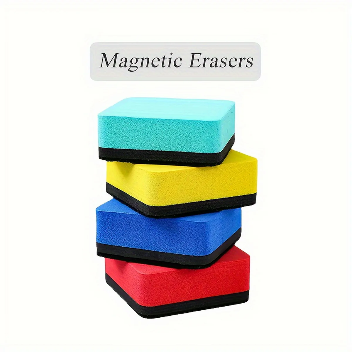 Mini Dry Erase Erasers 8pcs 4 Colors Magnetic Whiteboard Dry Erasers Chalkboard Cleaner Wiper For Teacher Supplies