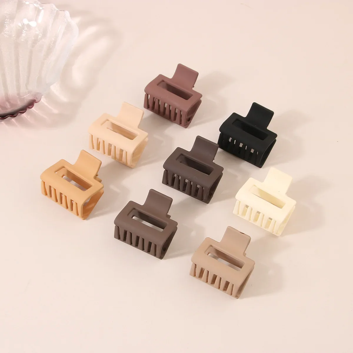 Korean Solid Hair Clips for Women Matte Frosted Small Hair Claws Headwear Hairpin Crab Barrette Girls Accessories