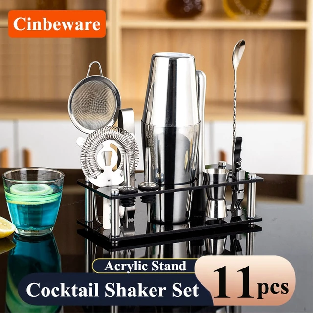 Complete Professional Cocktail Shaker Set Home Drinks Bar Accessories  Mojito Martini Shaker Cocktail Kit Barman Acrylic