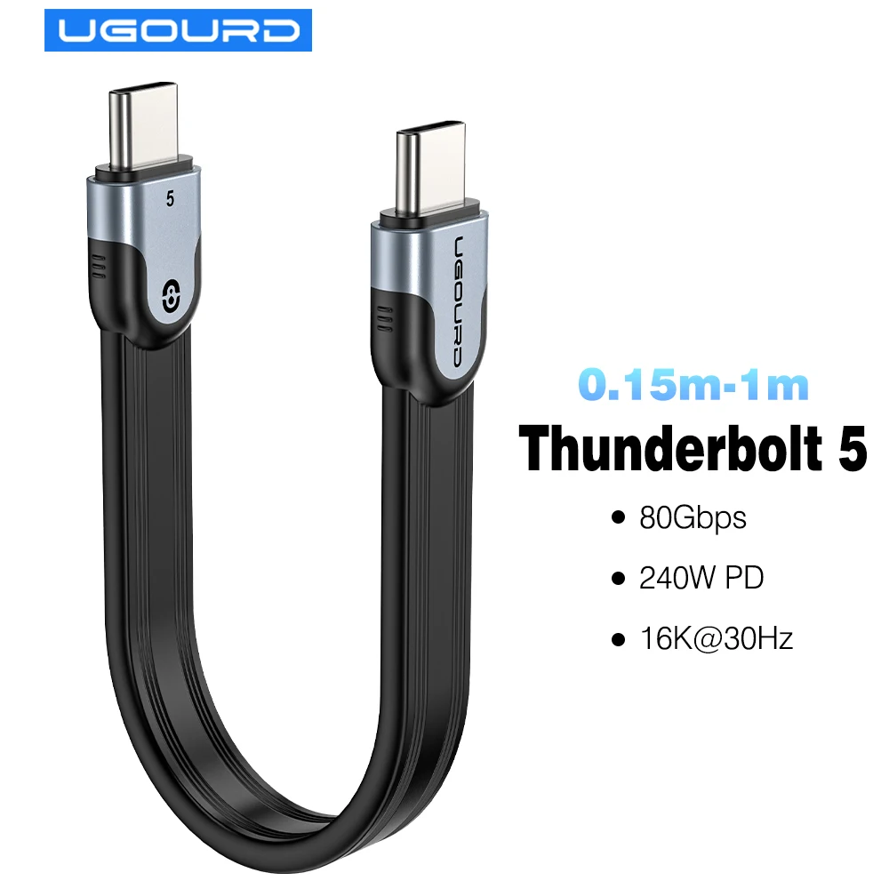 รูปสินค้า สายเคเบิล Thunderbolt 5 ความเร็วสูง 80Gbps สำหรับ USB-C