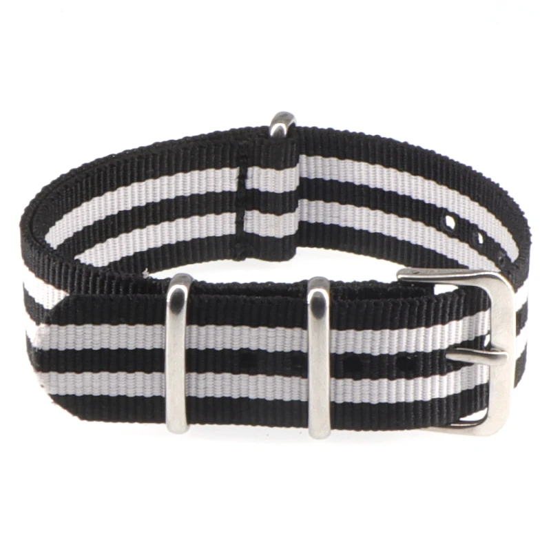Nylon Army Sports Black Watch Strap with Belt Buckle