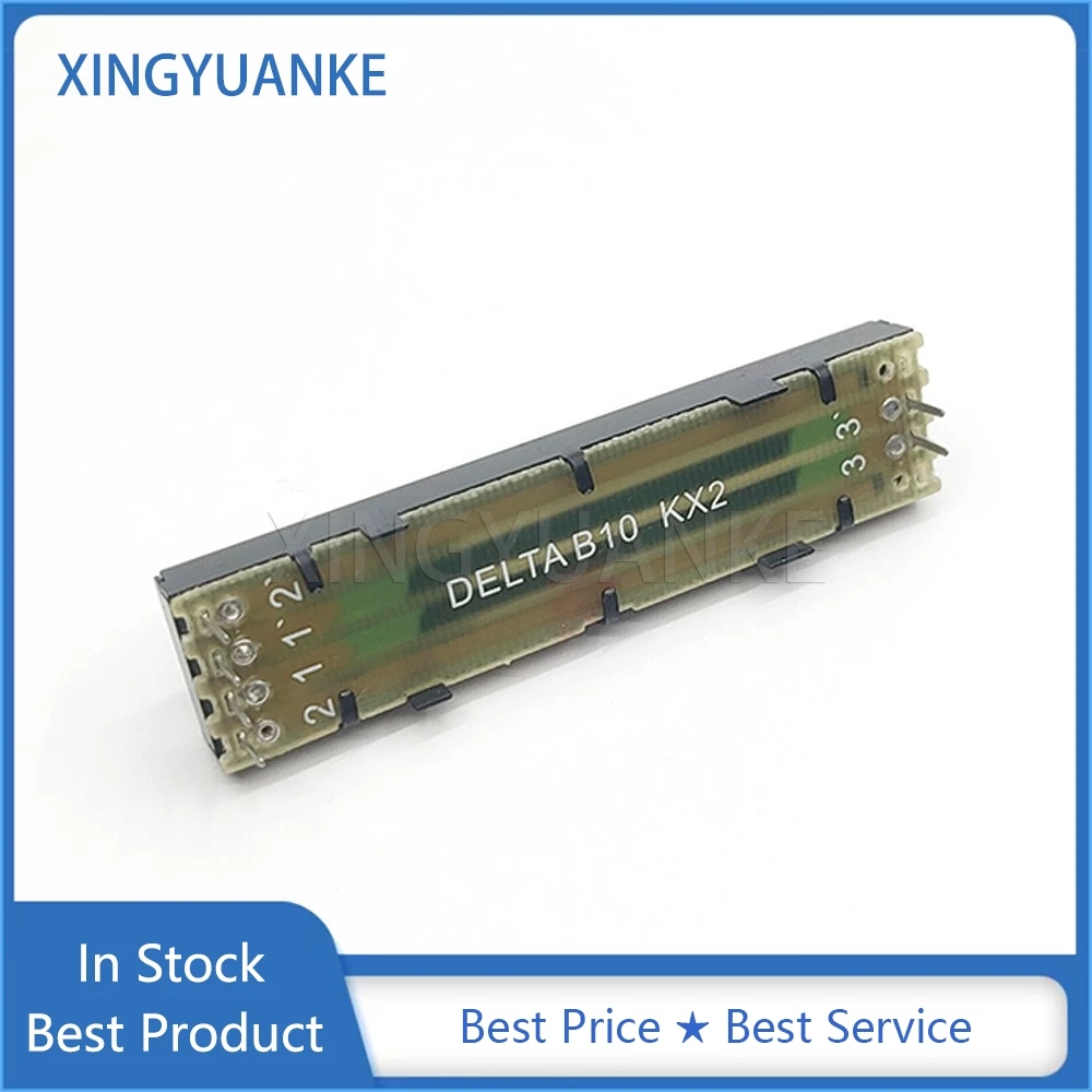 1PCS 7.2CM Dual Channel Straight Slide Potentiometer B10K 72MM Dimming Mixer Fader B10KX2 6-Pin Handle Length 15mm Stroke 45MM