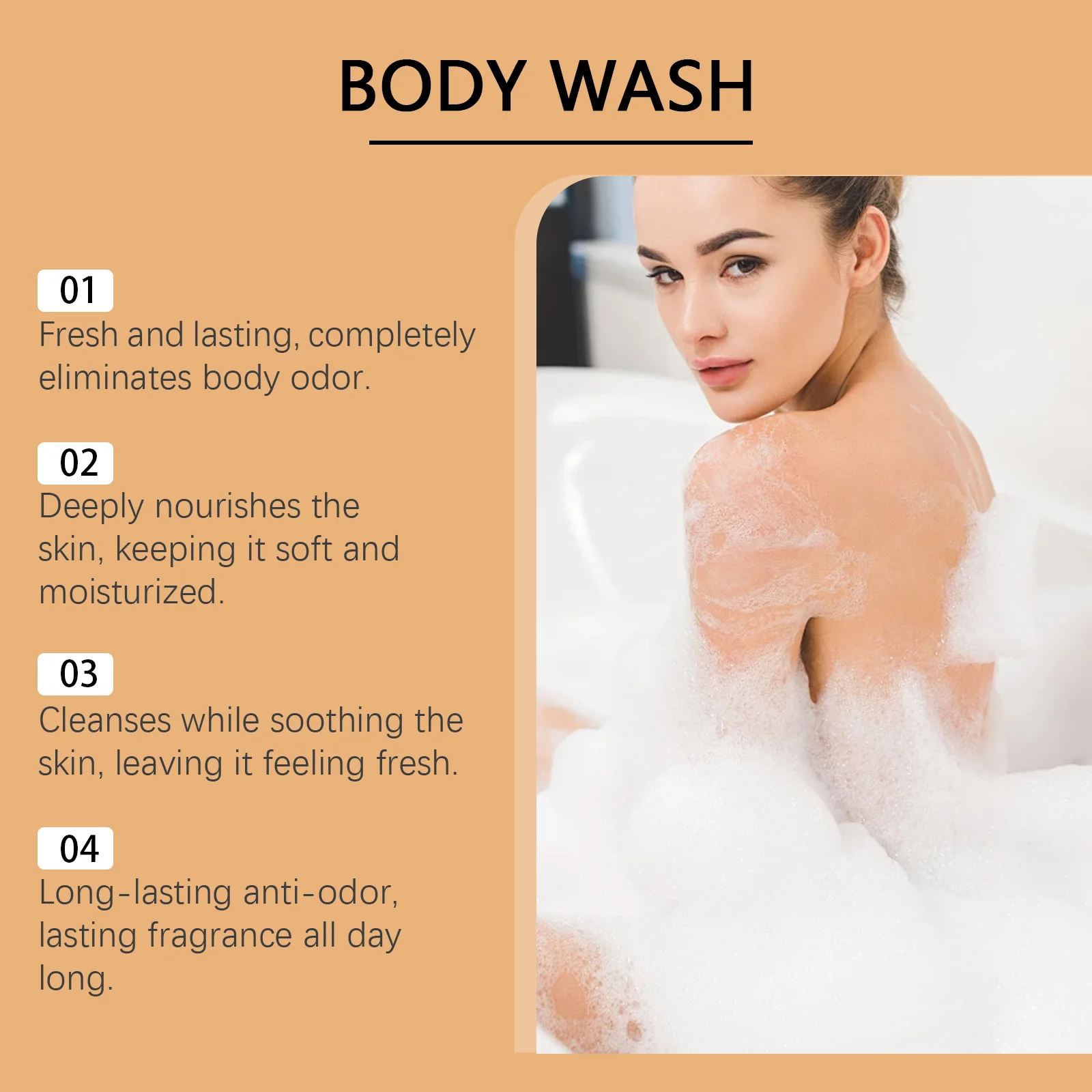 Persimmon Body Wash - A Gentle Body Wash for Mild Cleansing, Refreshing, Moisturizing, Hydrating and Nourishing the Skin