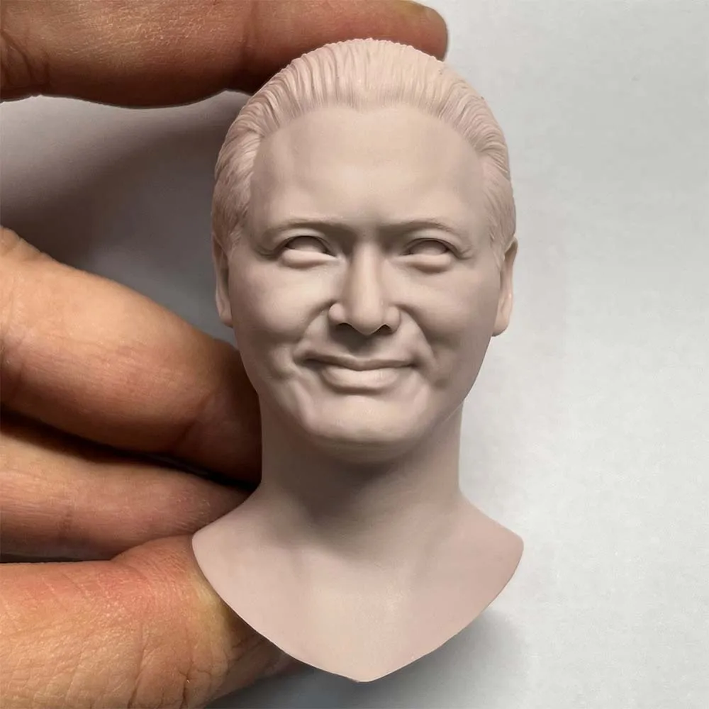 

1:6 Chow Yun Fat Male Head Sculpture Carving Long Neck Asia Star Model Fit 12'' Action Figure Body Model Star Toys