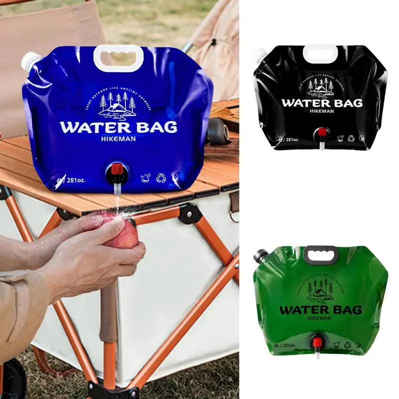 

8L Foldable Portable Drinking Water Bag Outdoor Camping Hiking Water Storage Bag Thickened Large Capacity Water Container