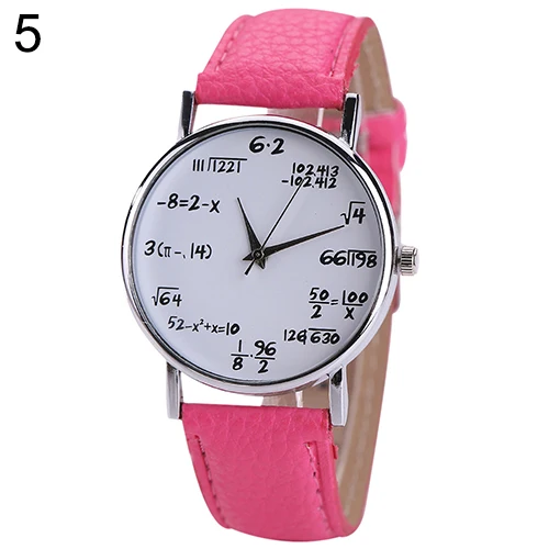 Quartz Watches real	 Women's Men's Fashion Clock Math Formula Equation Dial Faux Leather Female Quartz Wrist Watch New Unisex reloj mujer Quartz Watches fake