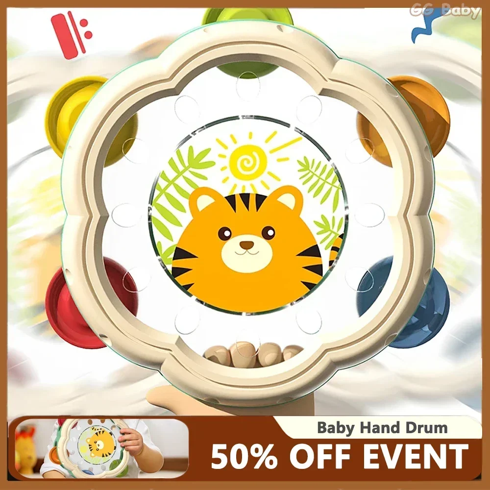 Baby Toys 6 12 Months Musical Instruments Hand Drum Shaking Rattlers, Infant Kids Montessori Interactive Music Educational Toys 3