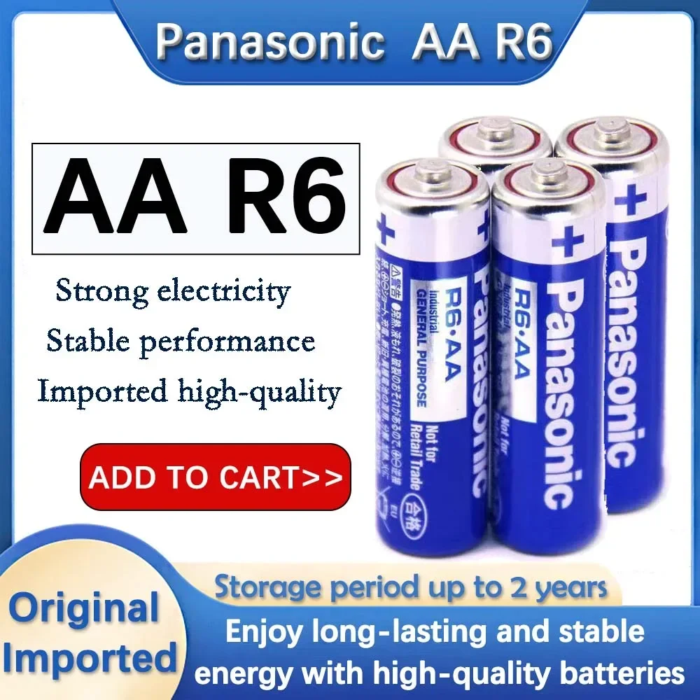 4PCS Panasonic 1.5V Alkaline Battery AA R6P R6 E91 UM3 Super Heavy Duty Primary Batteries