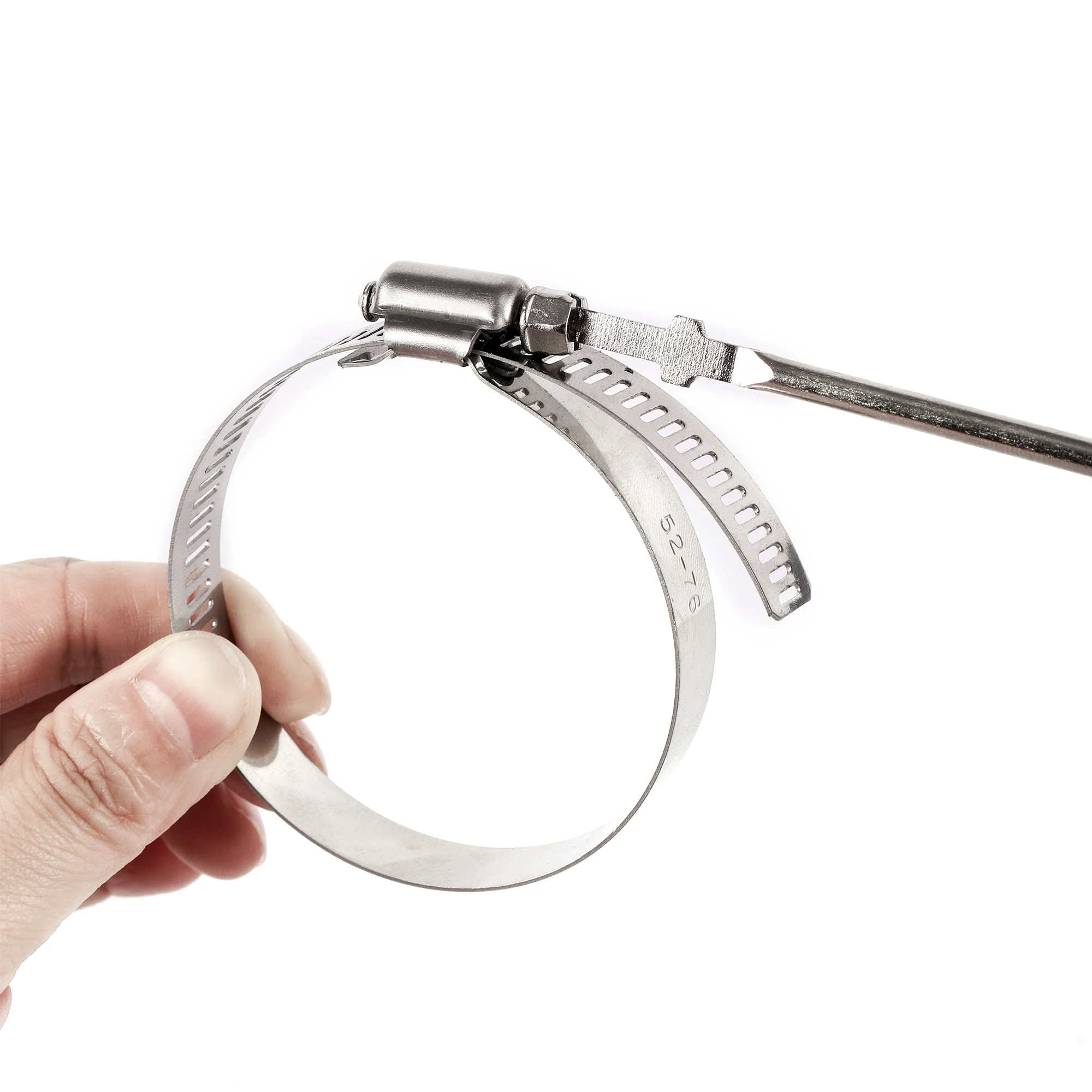 

201 Stainless Steel Hose Clamp Water Pipe Tracheal Set Screw Worm Drive Clamp 13~76mm Water Pipe Spiral Worm Fastener