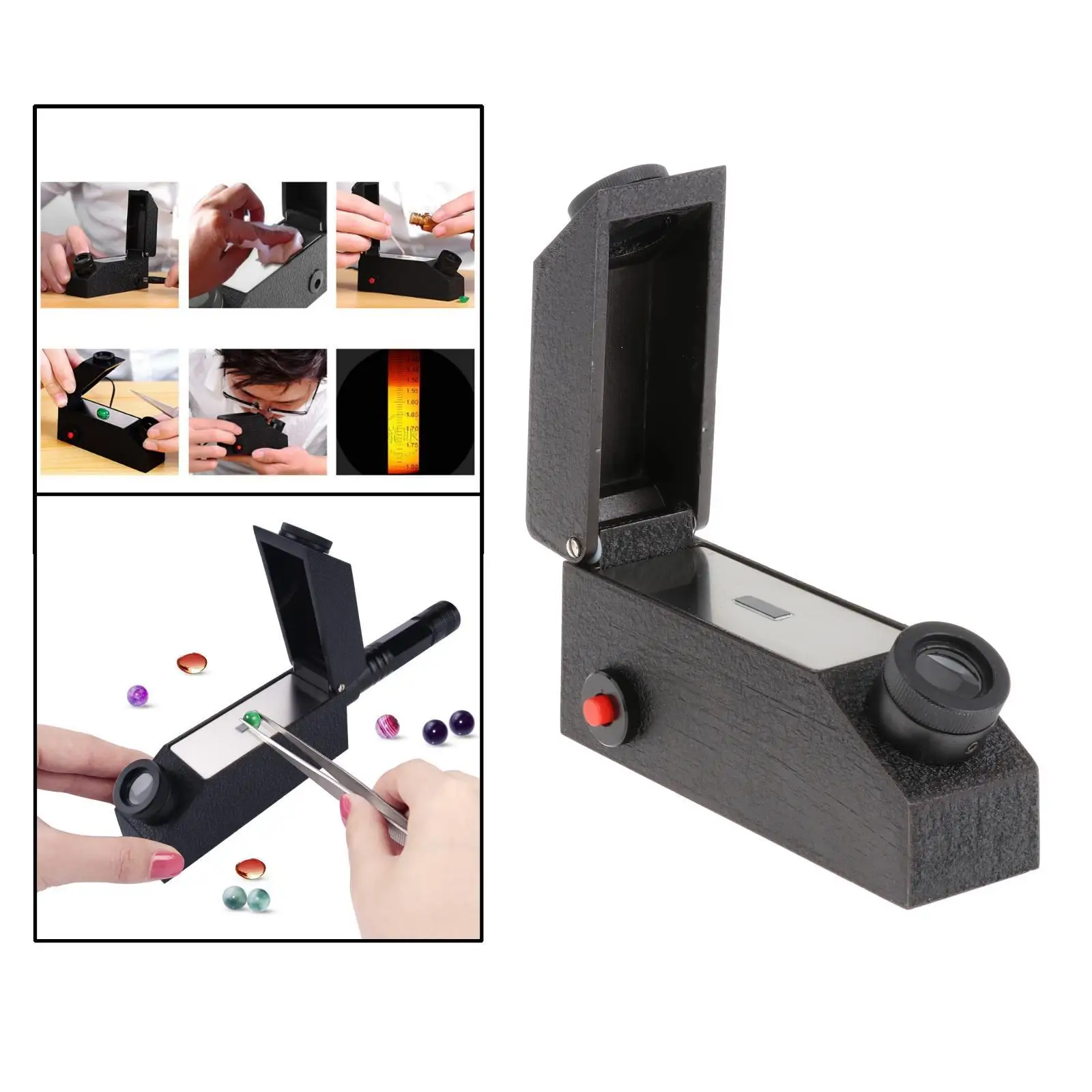 Professional Gem Refractometer RHG181 1.30-1.81 - Portable Gemstone Tester With Fluid