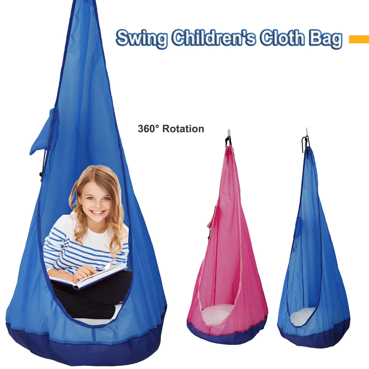 Kids Swing Seat Child Hanging Hammock Chair Uncushioned Foldable Swing Chair Children's Room Hanging Hammock Nest Courtyard Swing