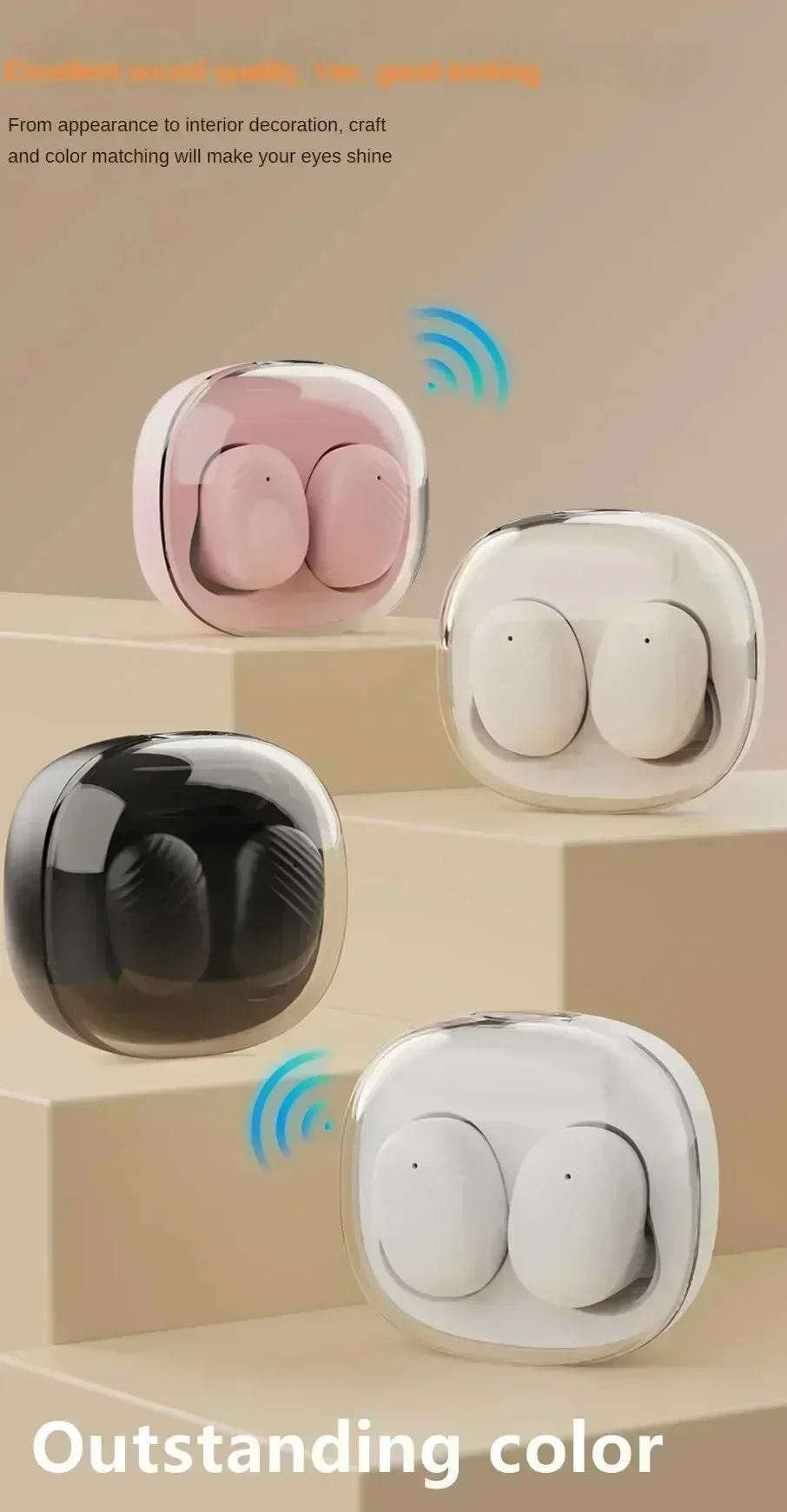 TWS Bluetooth-oortelefoon, draadloze Bluetooth-headset, ruisonderdrukkende headset met microfoon, hoofdtelefoon voor iedereen_voghion.com