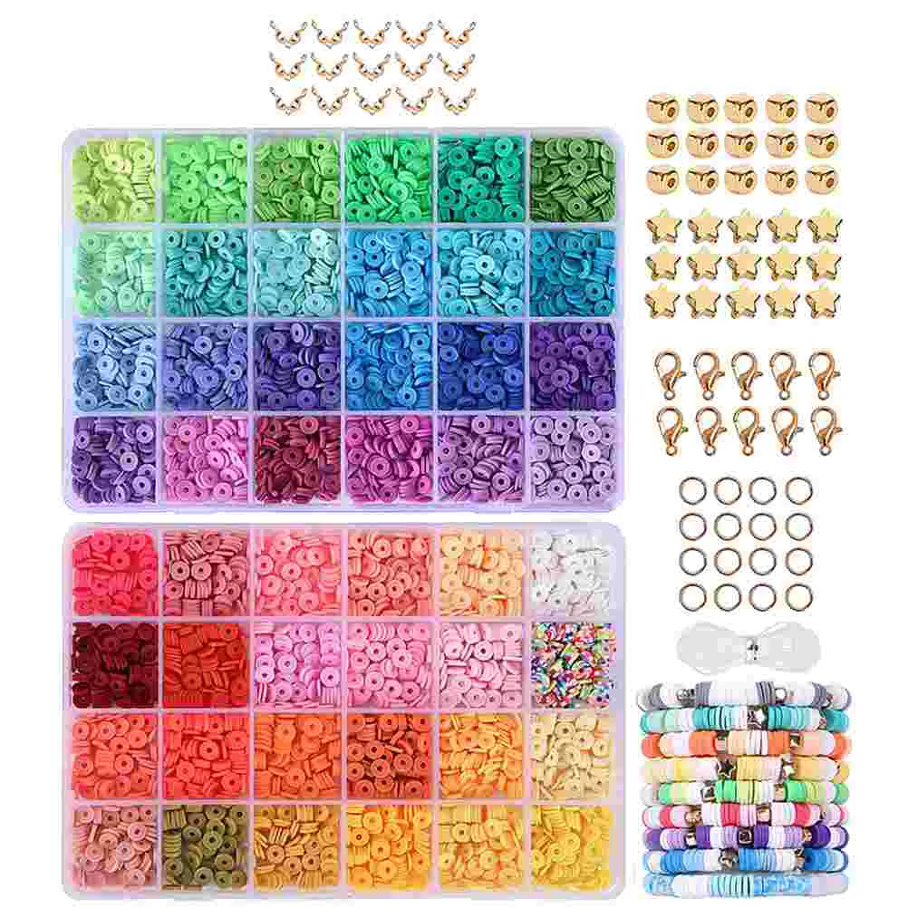 

of Jewelry Making Clay Bracelet Beads for Jewelry Making Kit,Flat Round Polymer Clay Heishi Beads DIY Handmade Accessories