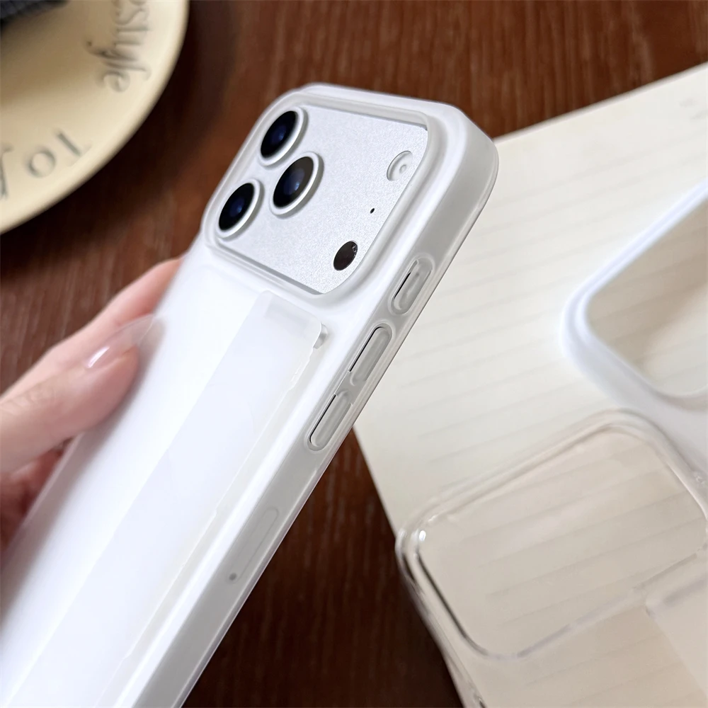 Luxury Solid Stretch Silicone Wrist Strap Case - Ultra Thin Matte Shockproof Cover