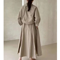 REALEFT Summer 2 Pieces Women's Dress Suits Turn-down Short Jacket and Solid Casual Tank Dress Sets Outfits 2024 New Spring - Image 2