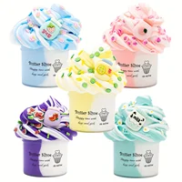 70ml Fluffy Two-Tone Scented Butter Slime Super Soft Clay Stretchy Non-sticky Polymer Clay Slime Charms Toys Birthday Party Gift 2