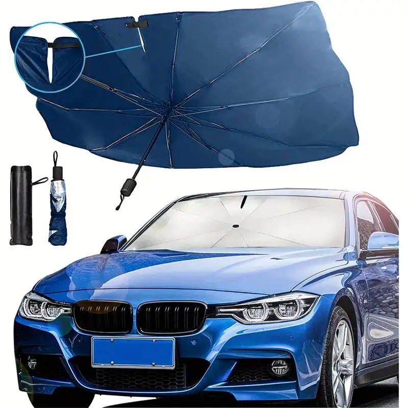 2023 New V-shaped split car sunshade thickened titanium silver opaque sunshade summer front windshield sunscreen curtain