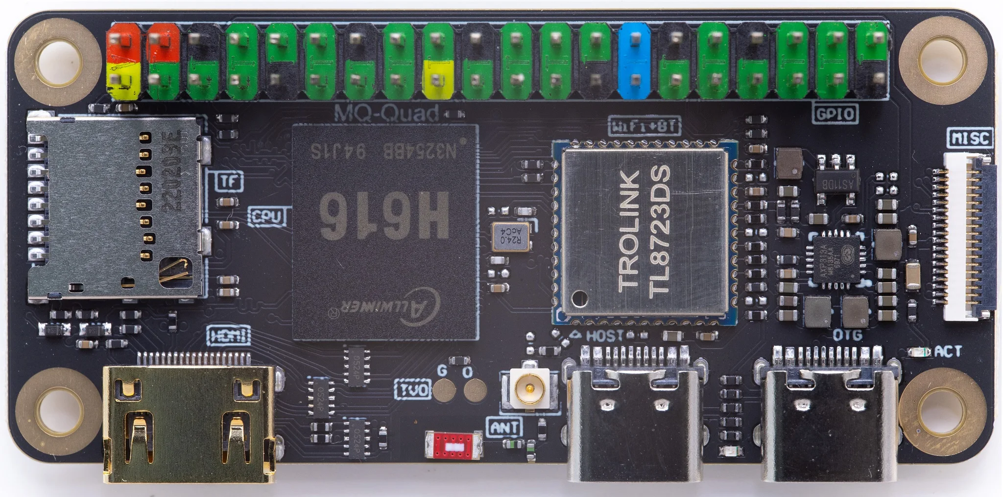 MangoPi MQ-Quad Allwinner MCore-H616, SBC RISC-V, 4xA53, ִ 1.5GHz, 1GB DRAM, ǰ