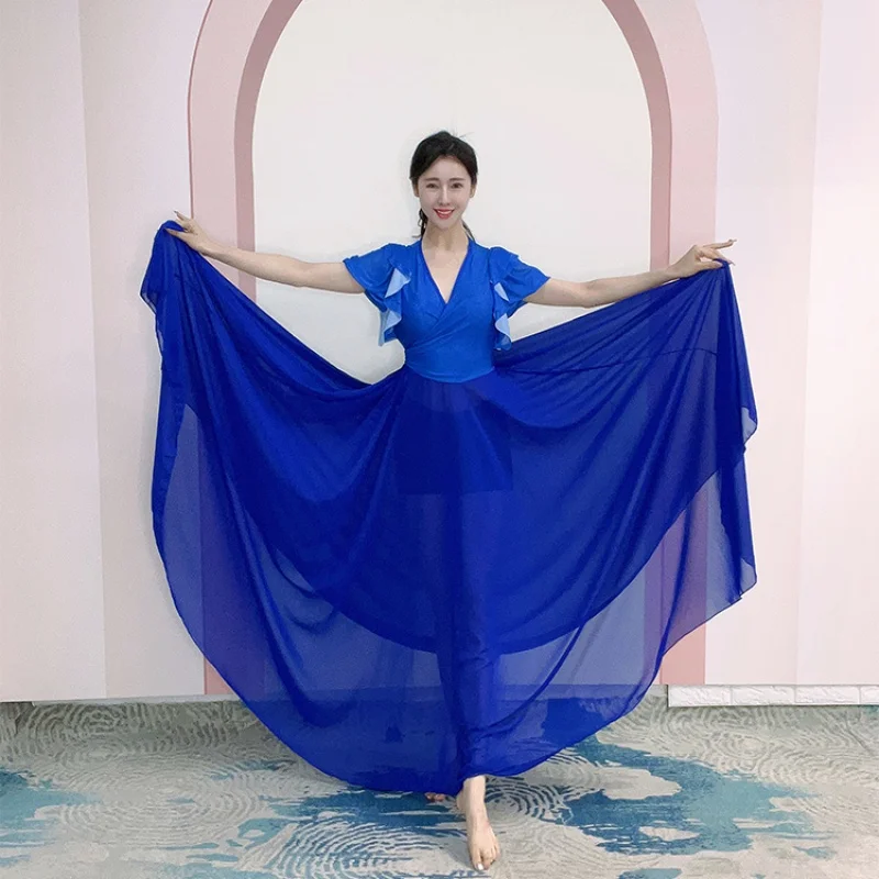 

Belly Dance High-end Performance Clothes 2023 Belly Dance Training Suit Bat Sleeve Tie Top Wrap Skirt Green belly Dance3 Piece