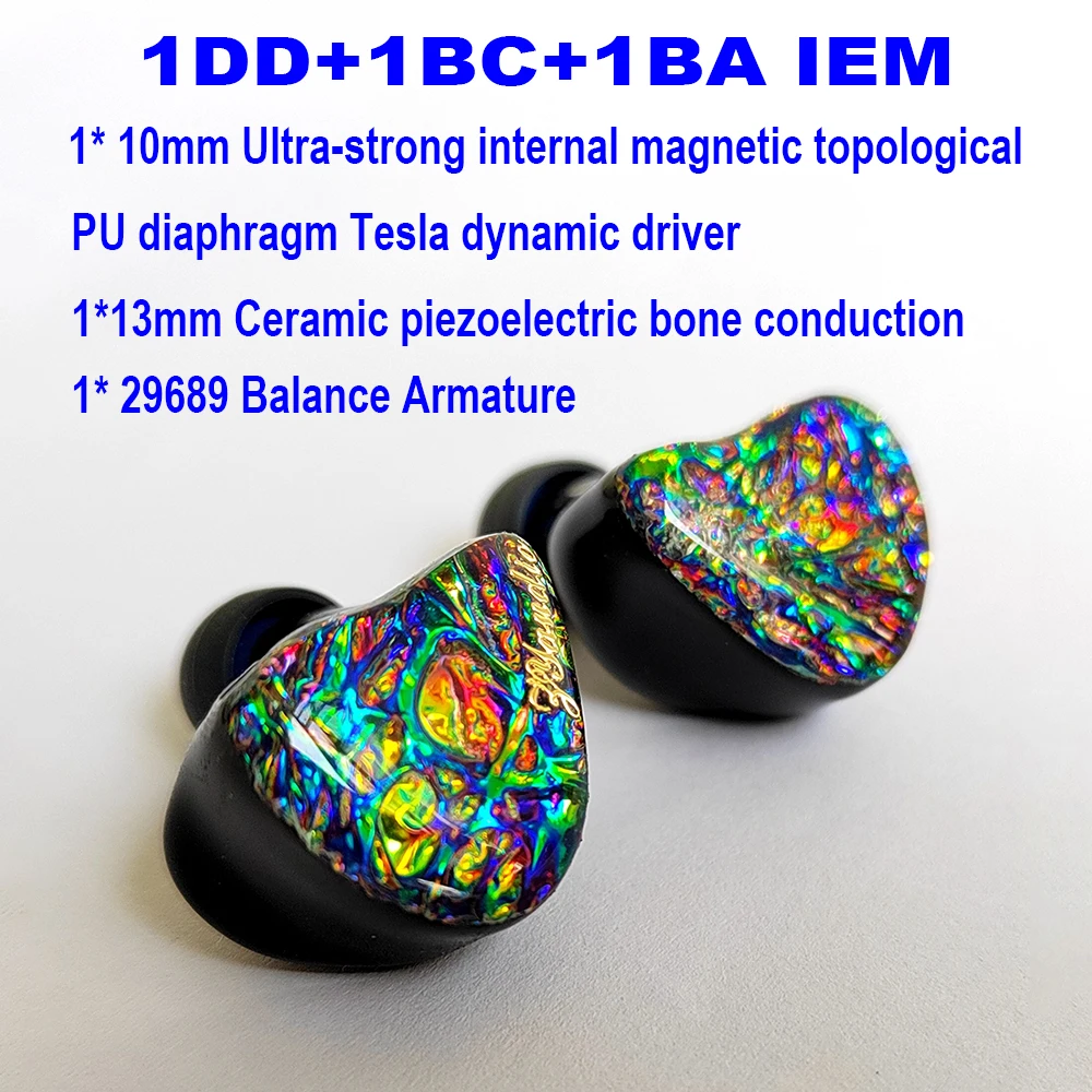HiFi Headphones IEMs in-ear Monitor Earbuds Bone Conduction Earphones Wired Headsets 2pin Detachable Cable 3.5mm 1DD 1BC 1BA IEM