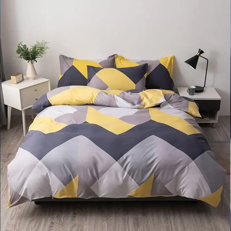 WASARTNordicstylegeometricprintedduvetcoverbedsheetpillowcase