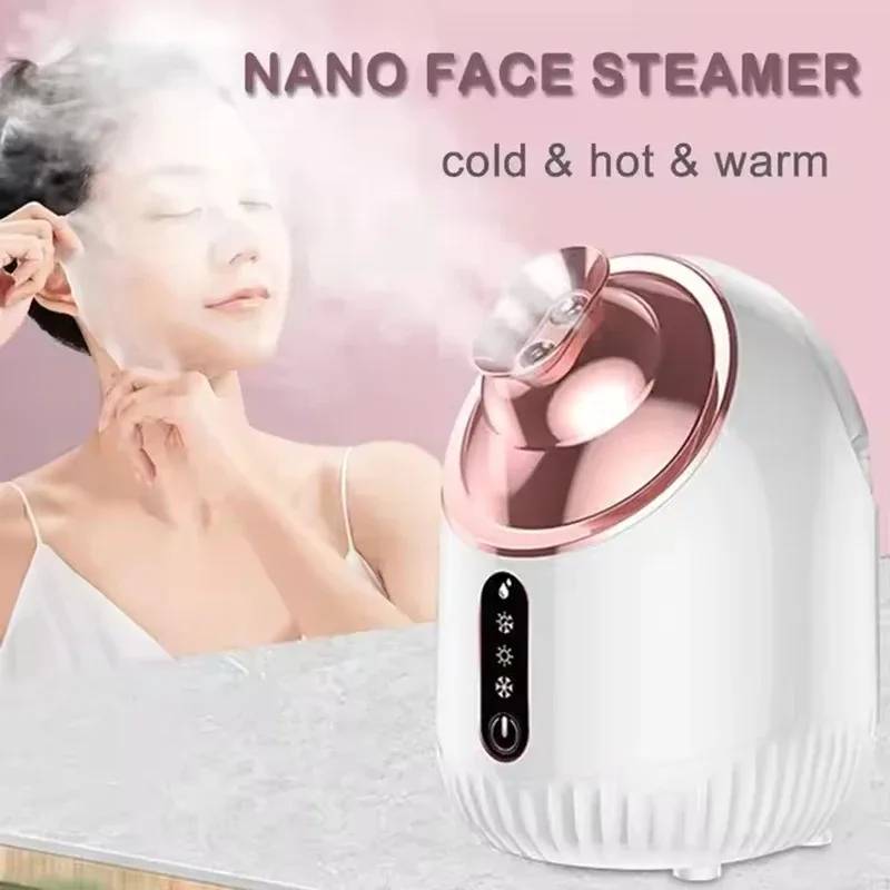 Facial Steamer Cold and Warm Mist Humidifier for Face Sauna Deep Cleaning Vaporizer Sprayer Salon Home Spa Skin Care Whitening