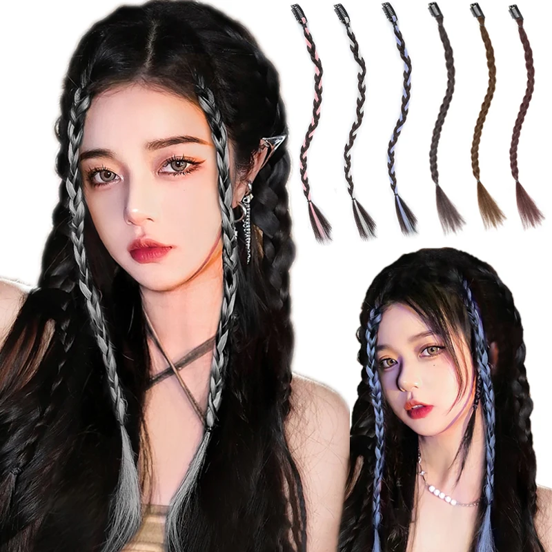 

Y2K Boxing Braid Strap Synthetic Chignon Tail DIY Ponytail Extensions Ponytail Strap Band Braiding Hair Clip Women Party Cosplay