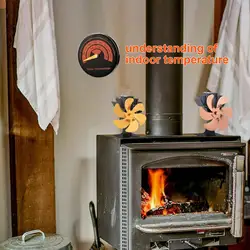 Fireplace 6 Blade Heat Powered Stove Fan Komin Log Wood Burner Eco Friendly Quiet Fan Home Efficient Heat Distribution