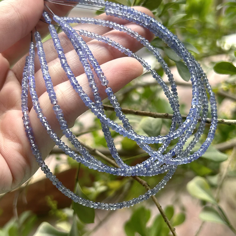 Natrural Nice Tanzanite Irregular Loose Rondelle Beads 2.4mm-2.7mm,Thickness 1mm-1.8mm,DIY Bracelet/Necklace For Jewelry Making 6