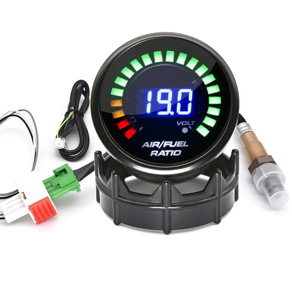 52mm Car Gauge Voltmeter Digital Air Fuel Ratio Gauge With Narrowband O2 Oxygen