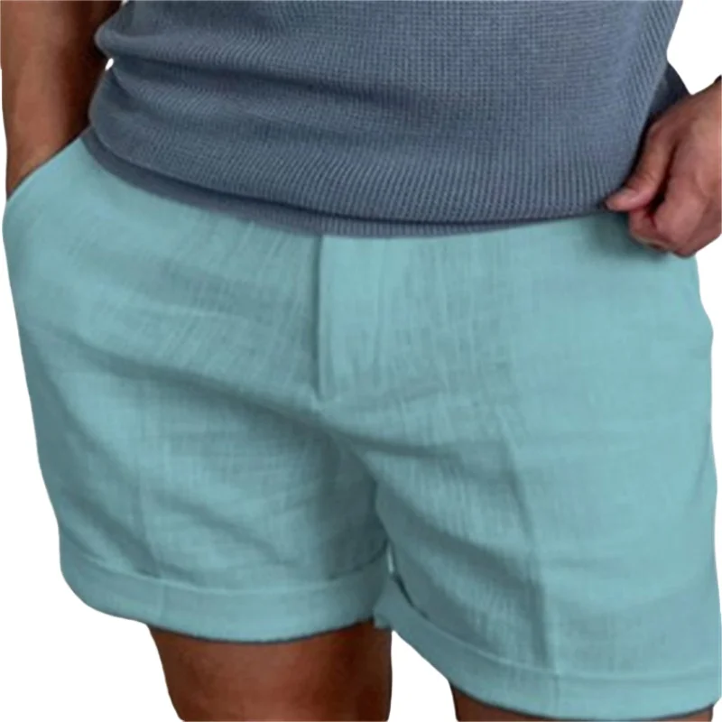 Men Summer Cotton Linen Shorts Breathable Running Gym Shorts Sport Basketball Shorts Beach Sweatpants Man Clothing Streetwear 4