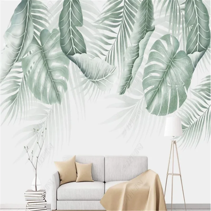 

Nordic Small Fresh Tropical Plants Wallpaper Living Room Tv Background Wall Papers Home Decor 3d Mural Bedroom Wallpapers