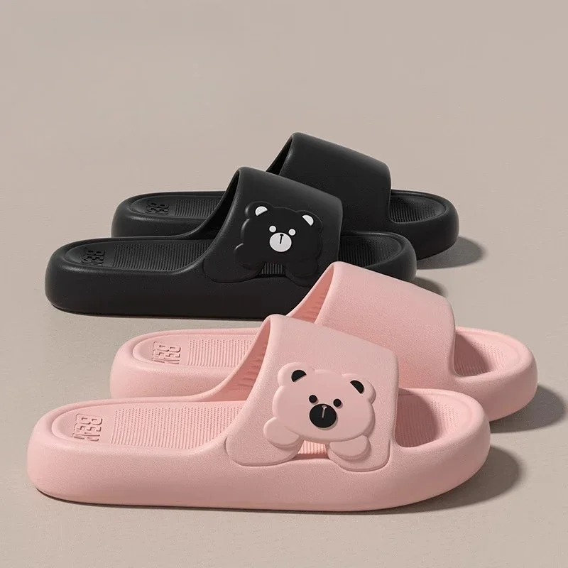 Fashion Women's Men's Sandals Anti-Slip Wear-Resistant EVA Thick Sole Comfortable Home Slippers Bathroom Flip-Flops Cute Shoes 2