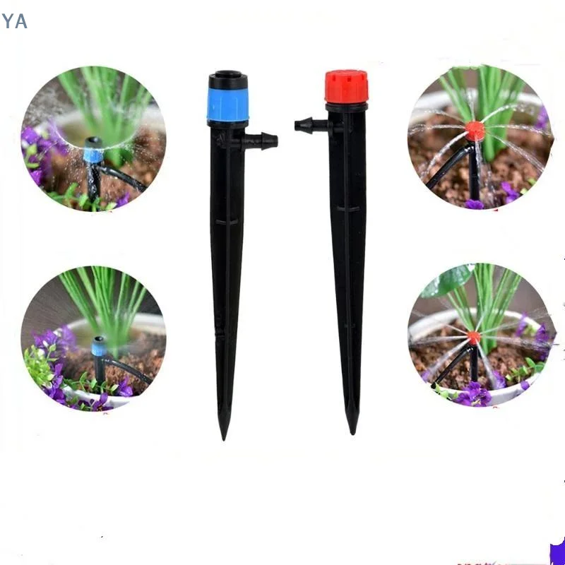 30개 조절 가능 360도 회전 가능 ° 정원 화분용 스프링클러 노즐 잔디 관개용 4/7mm 호스 커넥터 및 액세서리