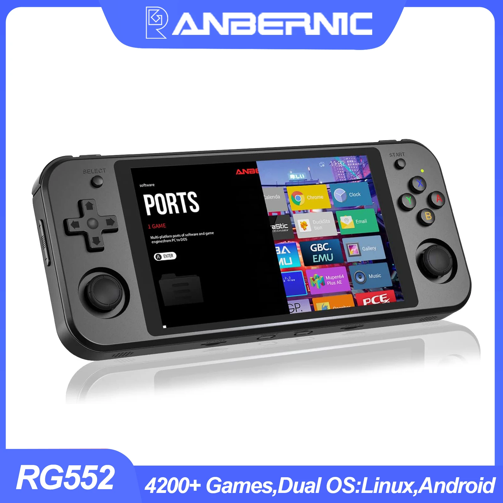 Anbernic Rg552ポータブルビデオゲームコンソール Android 40インチ画面 レトロゲーム 5 36インチ Rk3399 6コア Linux 携帯用ゲーム機 Aliexpress