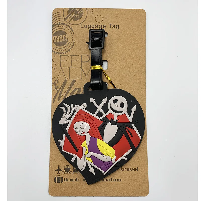 Nightmare Before Christmas Anime Figure Halloween Pumpkin Creative Silicone Luggage Tag Pendants Hang Tags Tourist Products Toy