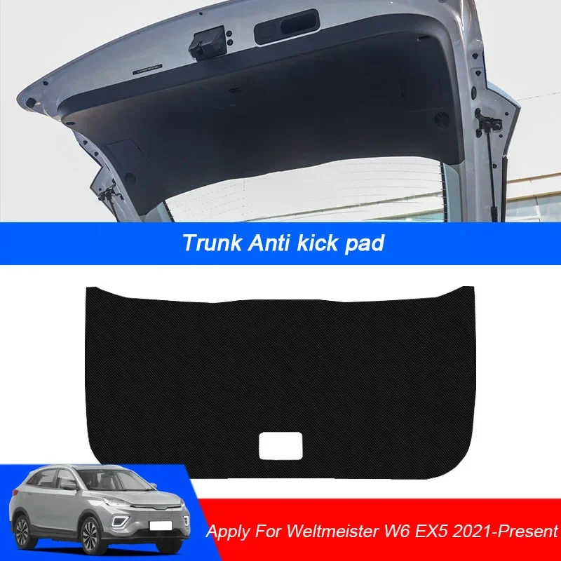 

Car Anti-kick Carbon Trunk Pad Weather Dustproof Protect Tailgate Sticker Auto Accessories For Weltmeister W6 EX5 2021-Present
