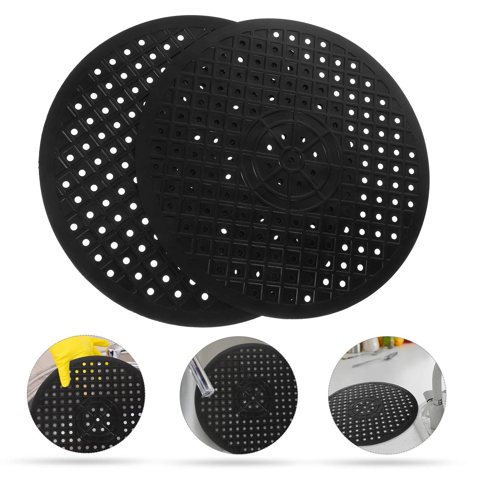 

Dish Cutlery Sink Protector Mat Rubber Kitchen Sink Mat Bottom Kitchen Farmhouse Porcelain Sink Center Drain White