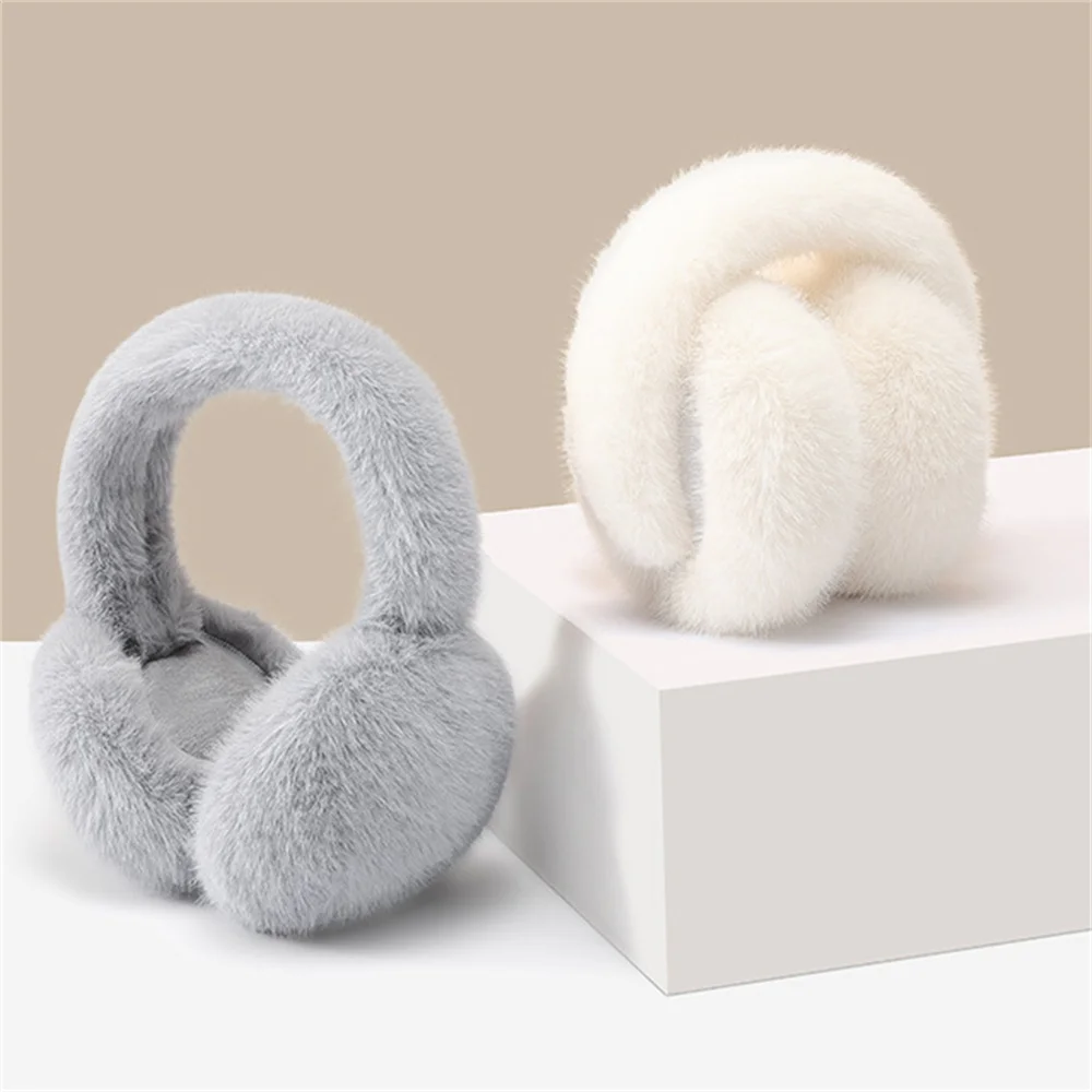 

1PC Solid Color Soft Plush Ear Warmer Winter Warm Earmuffs Fashion Ear Cover Outdoor Cold Protection Ear-Muffs Folding Earflap