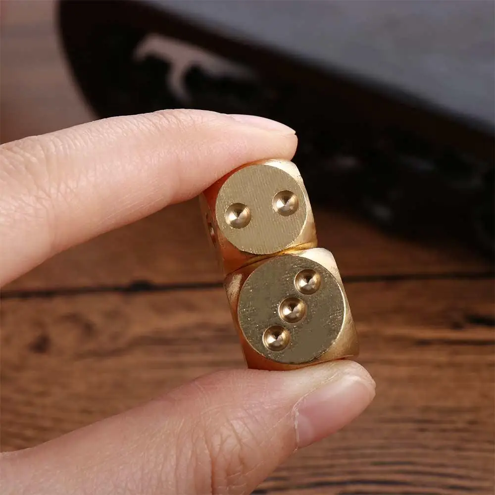 Metal Dice 5pcs Solid Brass 6-Sided Game Dice 15mm