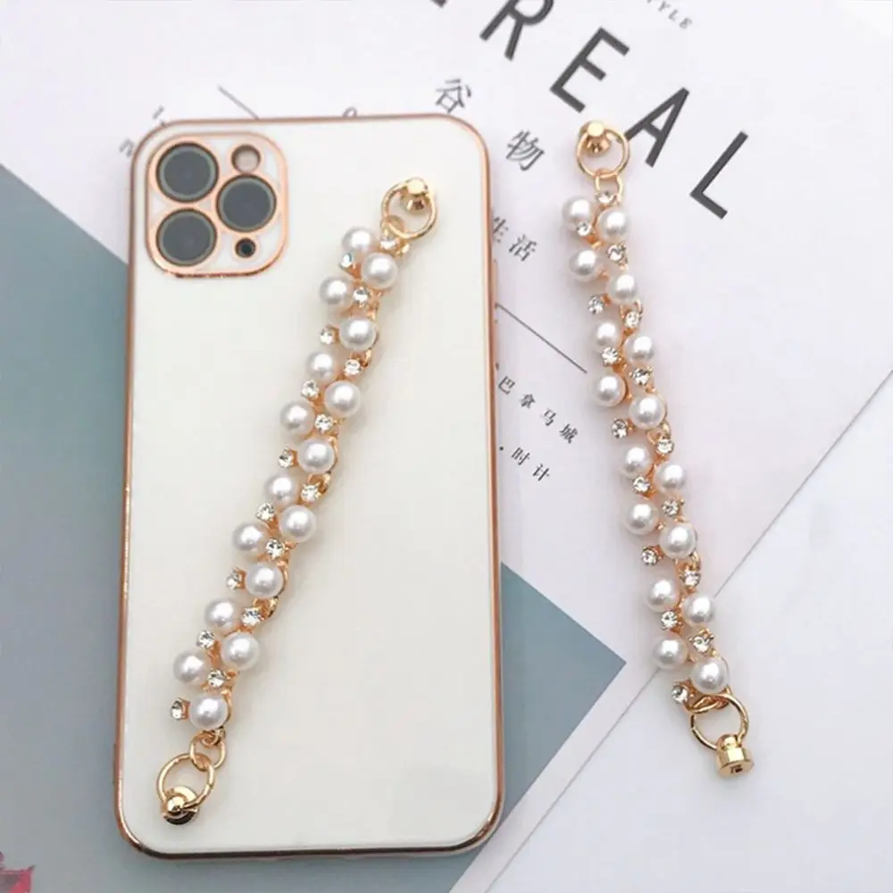Elegant Rhinestone Beaded Phone Lanyard and Charm Accessory