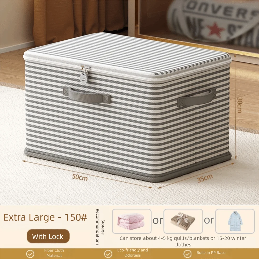 Spacious Foldable Storage Box with Secure Lock and Dust-Proof Design