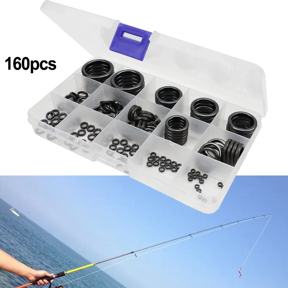 Fishing Ring Guide Rings Guide Ring Rod Eye Tackle 160pcs Carp Fishing Ceramic DIY Fish Rod Repair Kit Guides