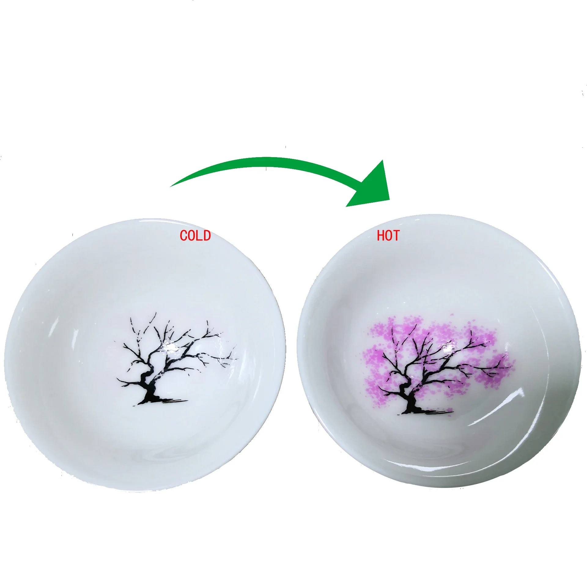 Tea Cup Japanese Magic Sakura Cup Cold Temperature Color Changing Flower display Sake Cup Ceramic Kung fu Tea Tea Bowl