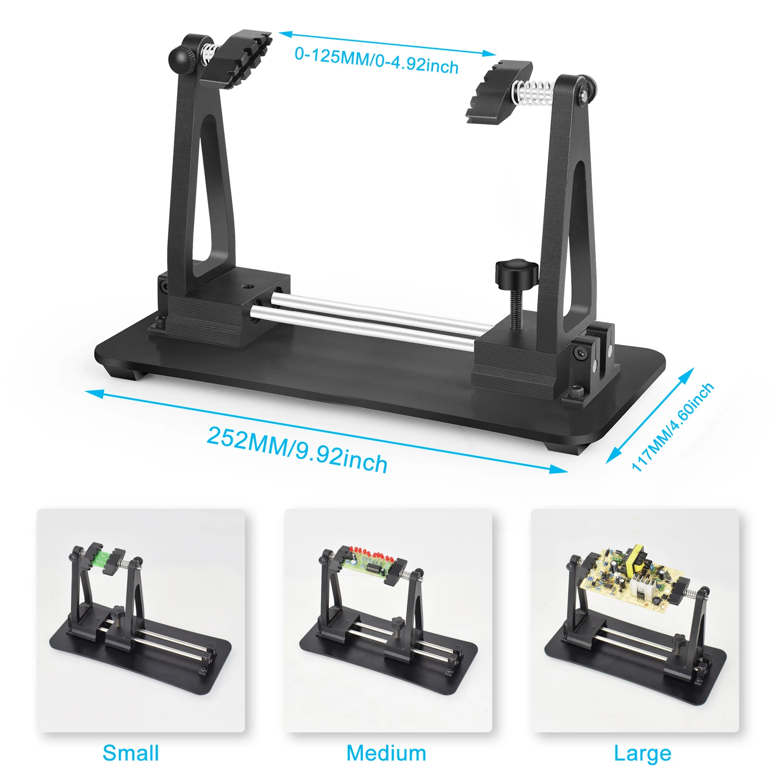 NEWACALOX Movable PCB Clamp 360&deg; Rotated Circuit Board Holder Magnetic Base Third Helping Hand Fixture Soldering Welding Tool