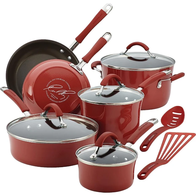 Rachael Ray 13 Piece Induction Safe Non-Stick Cookware Set - The