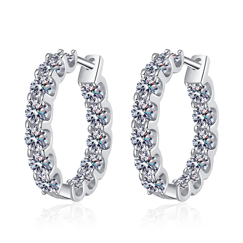 

Серьги-кольца из серебра 925 пробы с муассанитом, карат