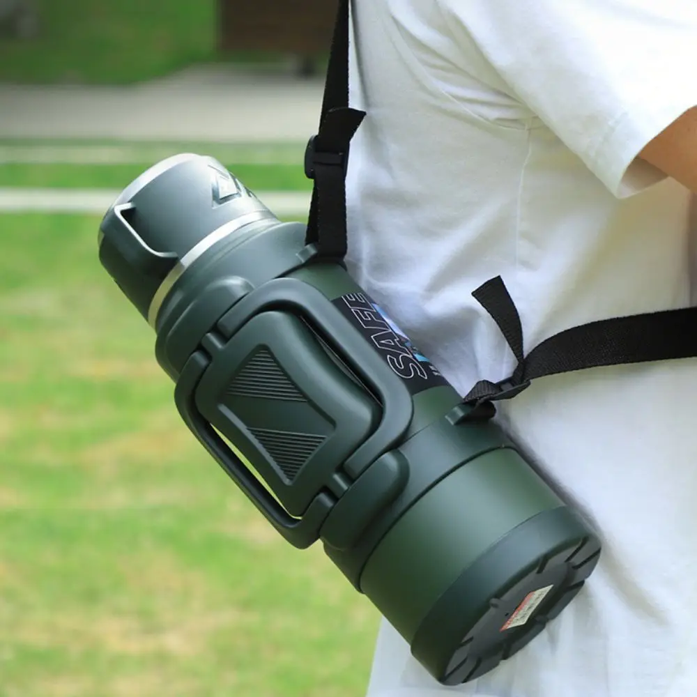 316 Stainless Steel Travel Thermal Water Bottle Large Capacity with Tea Filter Camping Vaccum Flask Foldable Handle Leak Proof